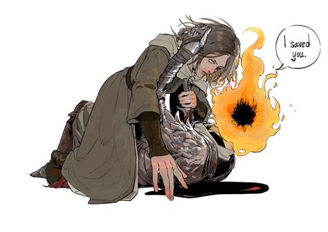Tarnished Melina And Lord Of The Frenzied Flame Elden Ring Drawn By