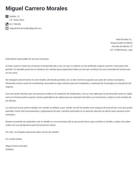 Carta De Presentaci N Para Una Autocandidatura Ejemplos