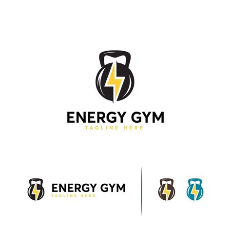 Energy Gym Logo Designs Template Fitness Kettle Bell Logo Template