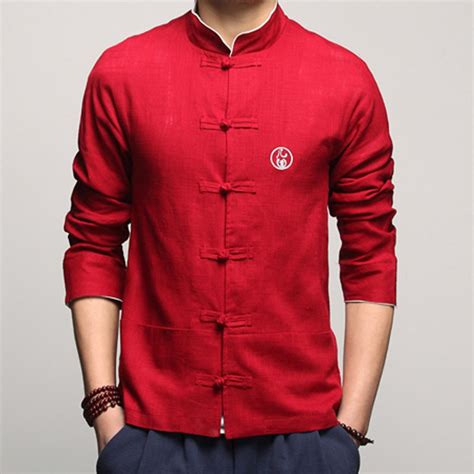 Handsome Linen Frog Button Chinese Shirt Claret Chinese Shirts
