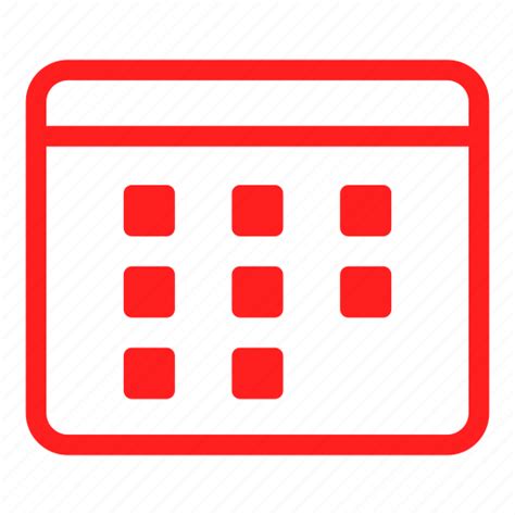 Calendar Date Day Event Months Red Time Icon