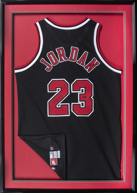 Michael jordan 23 nba basketball jersey chicago bulls black swingman shirt. Lot Detail - Michael Jordan Signed Chicago Bulls Black Alternate Jersey In 33x46 Framed Display ...