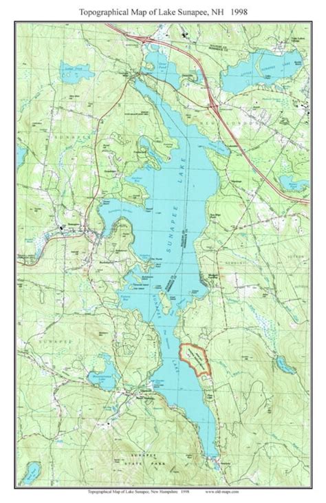 Lake Sunapee Ca 1998 Topographic Map Usgs Custom By Oldmap