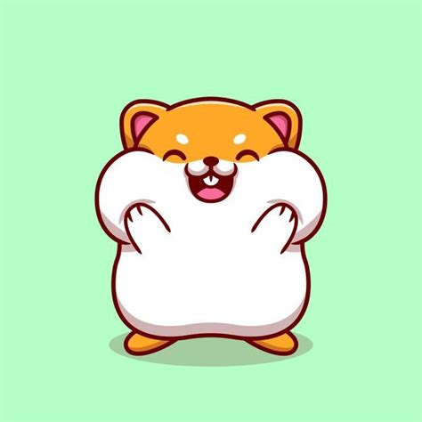 Hamster Bonito Segurando A Ilustração Dos Desenhos Animados De Bochecha Vetor Grátis