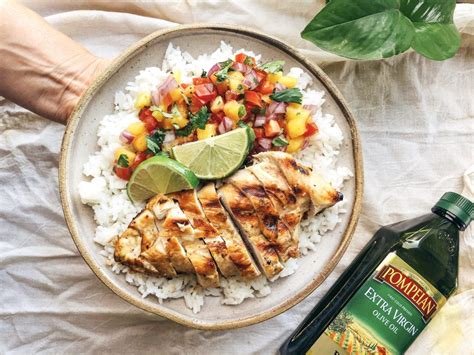 Try our easy to follow marinated chicken with corn salsa recipe. Honey Marinated Chicken Breast with Mango Salsa & Jasmine ...