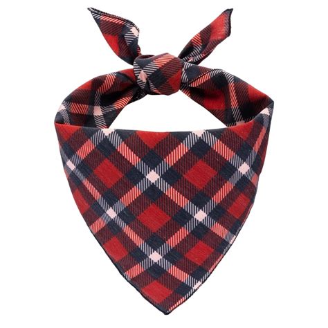 Red And Black Plaid Dog Bandana Buffalo Check Dog Bandana Canine