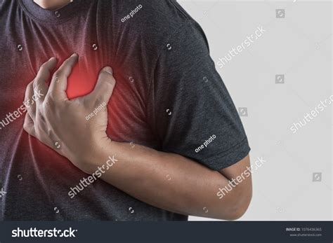 Man Disease Chest Pain Suffering Heart Stock Photo 1076436365