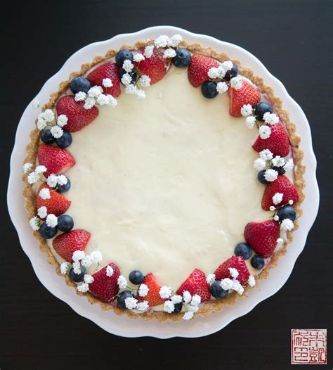 Happy Summer Berry Tart With Cheesecake Pastry Cream Dessert First