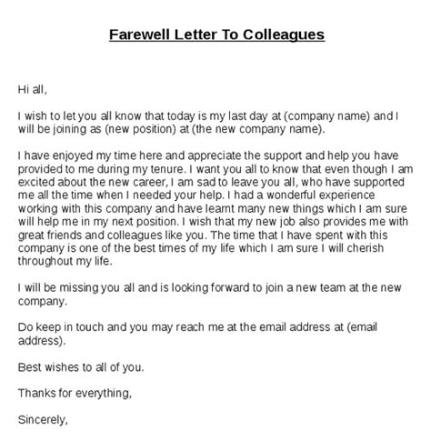 Legal Structure Touching Farewell Letter To Colleagues Examples Vrogue
