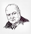Winston Churchill Vector Sketch Portrait Isolated Editorial Photography ...