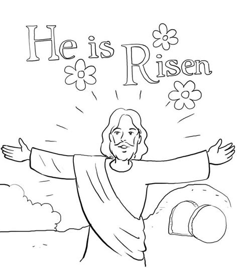 risen  jesus resurrection coloring page netart
