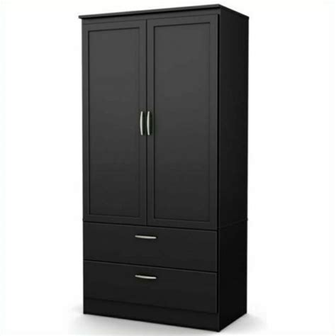 South Shore Furniture 5370038 Pure Black Acapella 19 Wardrobe Armoire