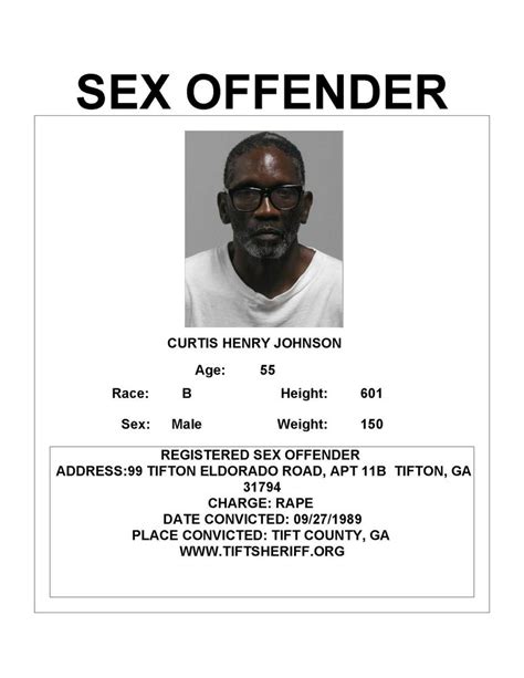 Sex Offender Registry Update Press Releases Tift County Sheriff Ga