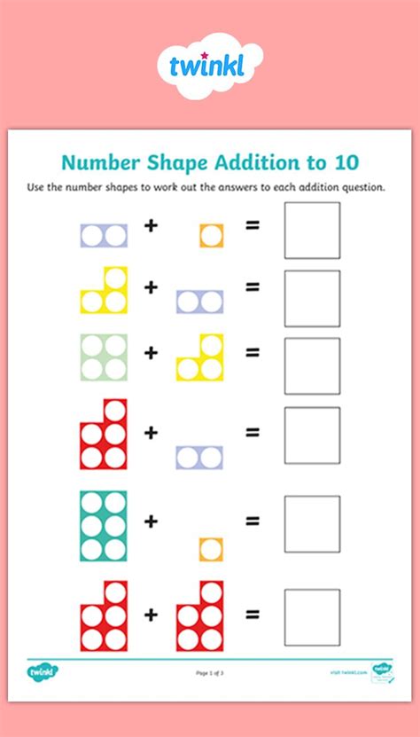 Numicon Worksheets Number Bonds To 10