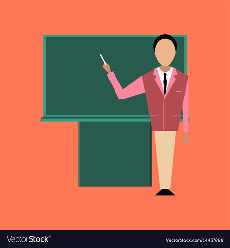 Flat Icon On Stylish Background Male Teacher Vector Image