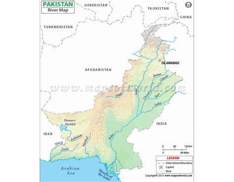 Buy Printed Pakistan River Map