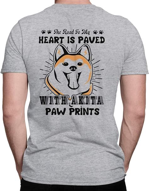 On Red Akita Tee Shirts T Heart Is Paved With Akita