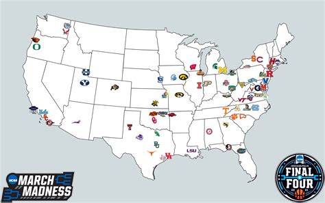 2021 March Madness Teams Map Rcollegebasketball