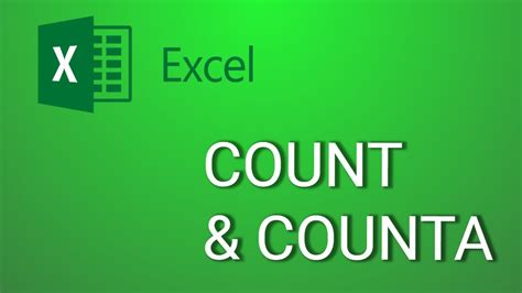 Excel Basics Count And Counta Functions Youtube