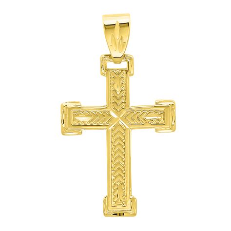 Solid 14k Gold Filled Cross Crucifix Pendant Real Heavy Plated Charm