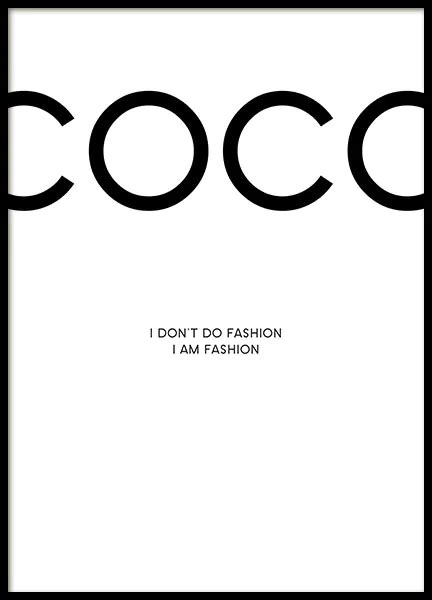 Coco Poster Chanel Poster Coco Chanel Poster Fashion Poster