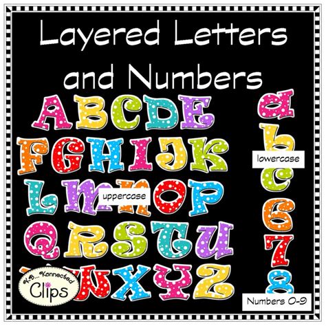 Layered Letters And Numbers Clip Art Letters And Numbers Clip Art