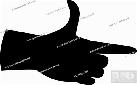 Hand Silhouettes Icon Hand Gesture Isolated On White Background Stock