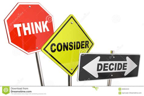 Think Consider Decide Options Choices Signs Stock Illustration - Illustration of illustrated ...