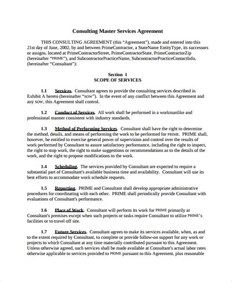 Free 9 Sample Consulting Service Agreement Templates In Ms Word Pdf