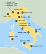 Map of Airports in Italy: list of main international italian airports
