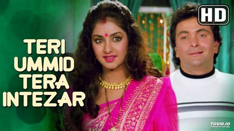 Teri Umeed Tera Intezar Lyrical Video Deewana Rishi Kapoor Divya Bharti 90s Romantic