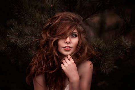 download redhead woman model 4k ultra hd wallpaper