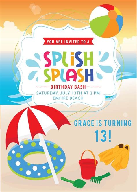 Printable Beach Party Invitations Printable Word Searches