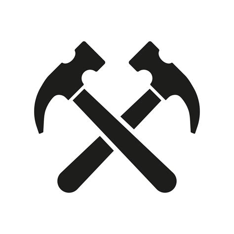crossed hammers vector icon isolated on white background 8900737 vector art at vecteezy