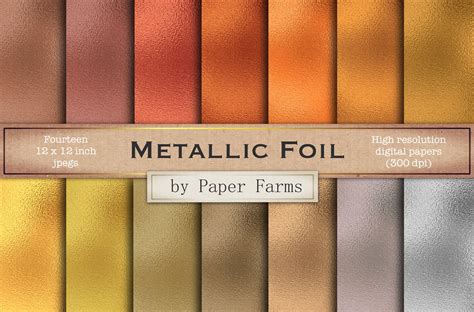 Metallic Foil Digital Paper Custom Designed Textures ~ Creative Market