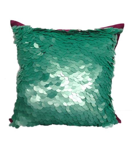 Turquoise Sequins Pillow Turquoise Decorative Pillow Fish Etsy