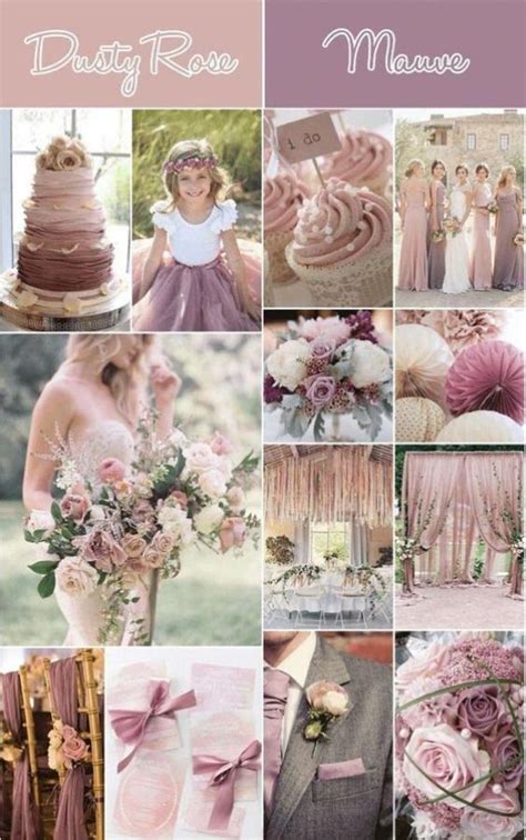 Dusty Rose And Mauve Wedding Color Combinations Pink Wedding Colors