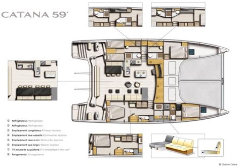 The New Catana 59 Sailing Catamaran Layout — Luxury Yacht