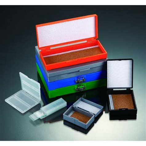 Plastic Storage Boxes For Microscope Slides With Nickel Plated Clasp