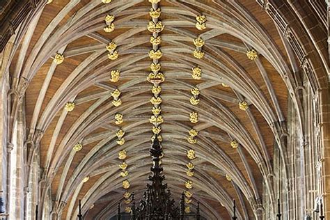 The rib vault is a take on the groin vault in that it's made up of intersecting barrel vaults. England, Chester, Chester Cathedral, Vaulted and ribbed ...