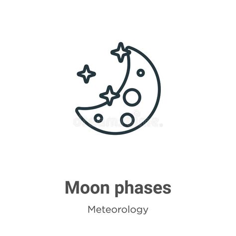 Moon Phases Outline Vector Icon Thin Line Black Moon Phases Icon Flat