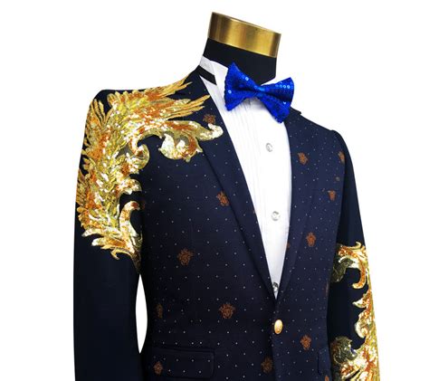 Nevertheless, i am very pleased with the purchase. _Dazzling Gold Arm Mens Navy Blue Tailored Stylish Blazer ...
