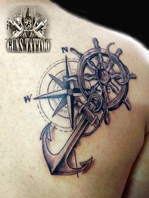 Cool compass tattoo designs and ideas for guys #tattoos #tattoosforguys anchor compass and wheel by chanlung168 on deviantart. Image result for compass and anchor tattoo