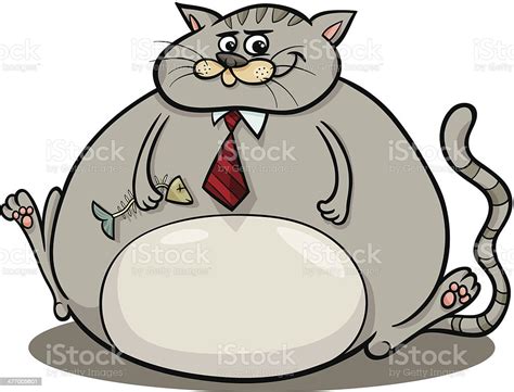 Fat Cat Saying Cartoon Illustration Stock Vector Art 477005601 Istock