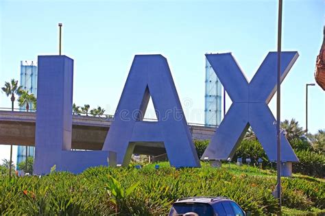 Lax Airport Sign In Los Angeles Editorial Stock Photo Image Of Icons