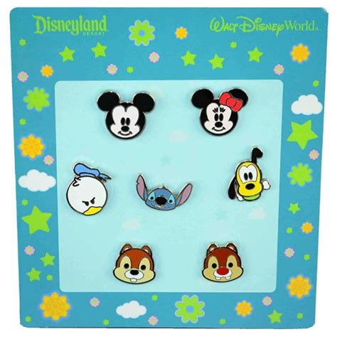 Disney 7 Pin Booster Set Mickey And Friends Cutie Character Faces