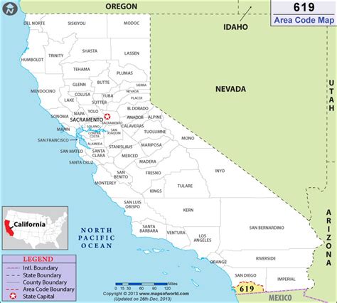 619 Area Code Map Where Is 619 Area Code In California