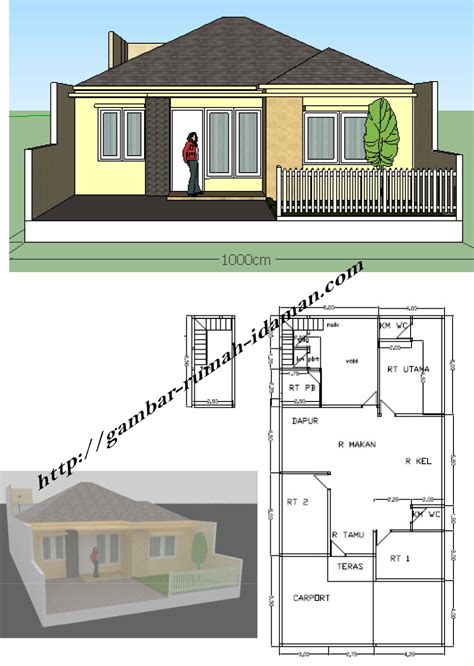 10 denah rumah minimalis 3 kamar tidur 1 lantai 2021 beserta keterangannya. DENAH LEBAR 10 METER | Gambar-Rumah-Idaman.com