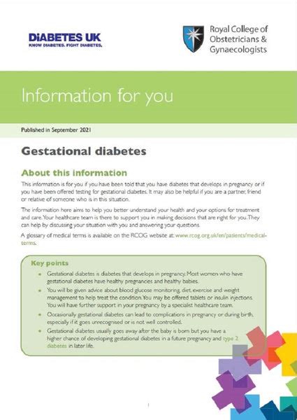 Gestational Diabetes Leaflet Diabetes Uk Shop