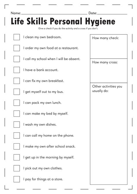 Personal Hygiene Pictures Worksheets